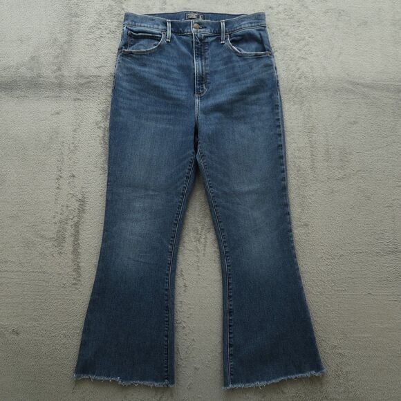 Abercrombie & Fitch Jeans Womens Size 12R Blue High-Rise Flare Denim 27" Inseam - Picture 1 of 15